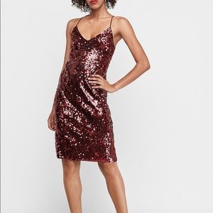 Ruby Red sequins Express slip dress Valentines